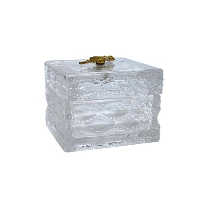 Imagem de Porta Treco de Vidro Cristal Quadrado com Tampa