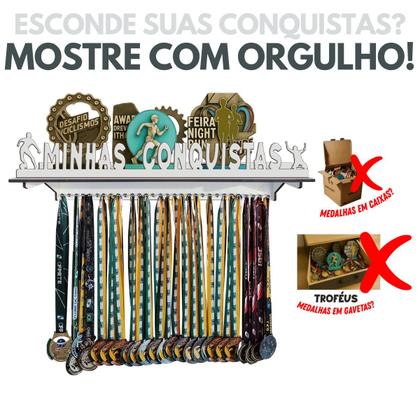 Imagem de Porta Trofeus E Medalhas Personalizado Futebol Masculino Branco