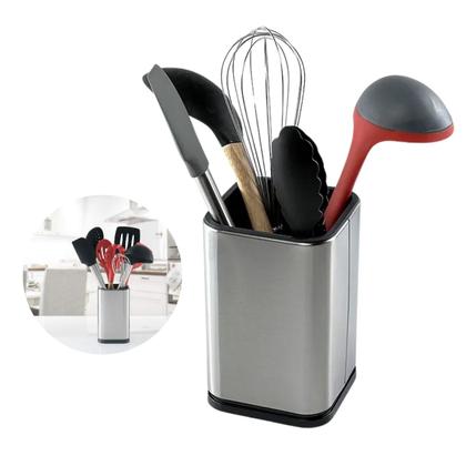 Imagem de Porta Utensílios Suporte Organizador Talheres Inox 17 Cm