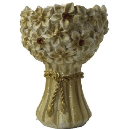 Imagem de Porta Vela Branco Buquê Margaridas - 9023w