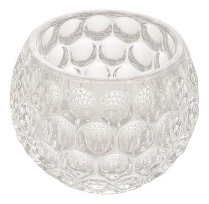Imagem de Porta Vela Redondo De Cristal Bolhas 11 X 9cm Lyor