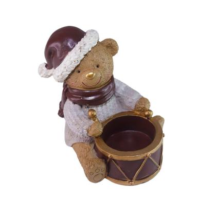 Imagem de Porta Velas urso Decorativo em resina castiçal natalino 11cm