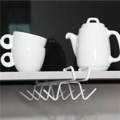 Imagem de Porta Xícaras Suspenso Suporte Organizador Armário Cozinha 100% Aço