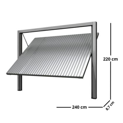 Imagem de Portão Contrapeso de Aço Galvanizado com Chapa Frisada sem Porta Auxiliar 220x240 Req:8,7