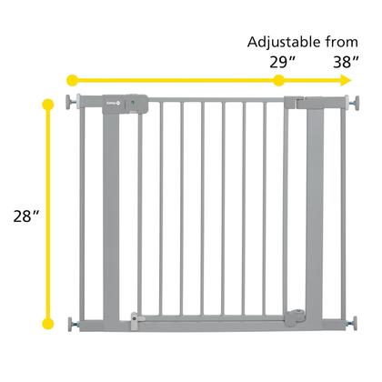 Imagem de Portão de Segurança para Bebê Safety 1st - Instalação Fácil, Fechamento Automático (29-38 cm) - Cinza