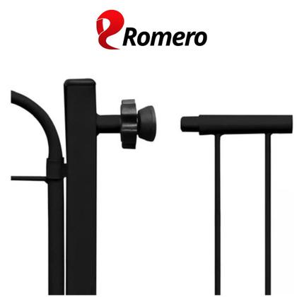 Imagem de Portão Pet Cães Bebês Largo 69 a 84cm C/ Extensor 10cm Preto