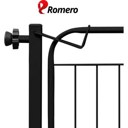 Imagem de Portão Pet Cães Bebês Largo 69 a 84cm C/ Extensor 10cm Preto