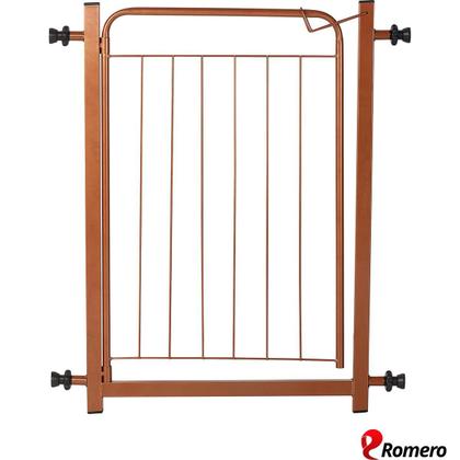 Imagem de Portão Pet Cães Bebês Largo 69 a 84cm Extensor 10cm Bronze