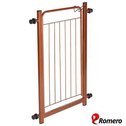 Imagem de Portão Pet Cães Bebês Largo 69 a 84cm Extensor 10cm Bronze