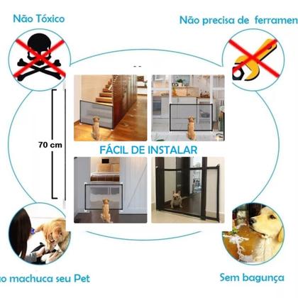 Imagem de Portão Tela Proteção Protect Pet 150x70cm Cães Pequeno Porte