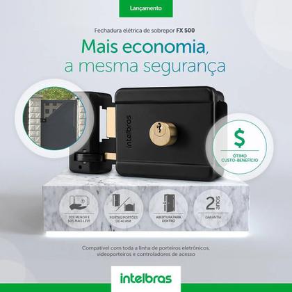 Imagem de Porteiro Coletivo Interfone 8 Pontos Eletronico 10 Chaveiros e Fechadura Intelbras