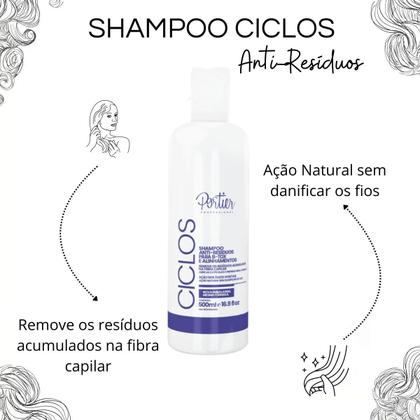 Imagem de Portier Ciclos Shampoo ANTI-RESÍDUOS 500ml + Ciclos B-Tox Mask Capilar 250g