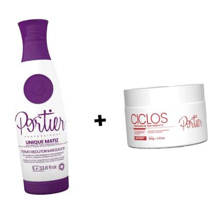 Imagem de Portier Redutor De Volume Unique Matiz 1000ml + Portier Ciclos Mask Btx 100g