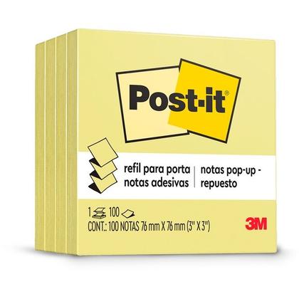 Imagem de POST-IT Refil 76 MM X 76 MM 4 Blocos 100 Folhas Cada 3M
