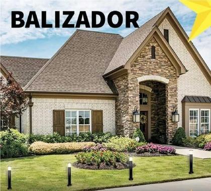 Imagem de Poste Balizador Luminária Sítio Jardim 35Cm Marrom Kit 3