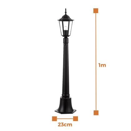 Imagem de Poste Jardim Colonial em Alumínio 1,0m PC204/1 Nice Preto