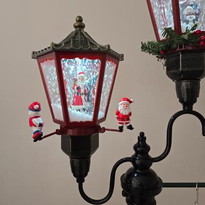 Imagem de Poste lanterna natal duplo - neve - movimentos - bivolt