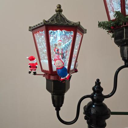 Imagem de Poste lanterna natal duplo - neve - movimentos - bivolt