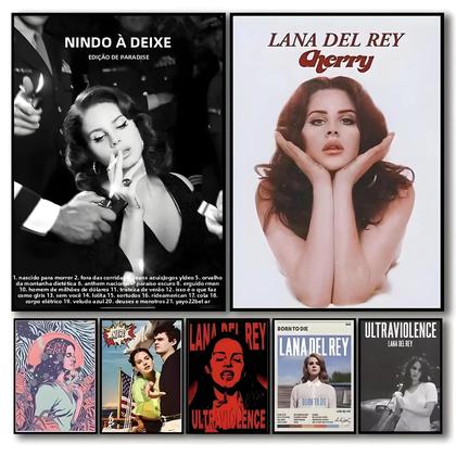 Imagem de Pôster De Arte De Parede Lana Del Rey Em Lona, Álbum De Música, Rapper, Hip Hop, Decoração Estética