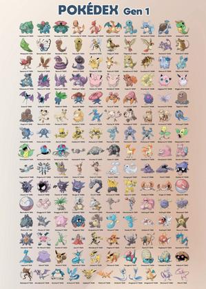 Imagem de Pôster Gigante - Pokédex Geração 1 - 50cm x 70cm