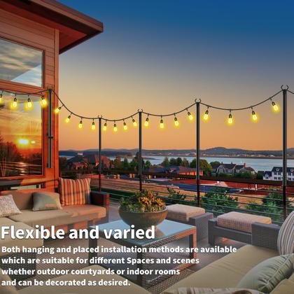 Imagem de Postes de luz String AHRLHR de 3 m de metal, pacote com 10 unidades ao ar livre