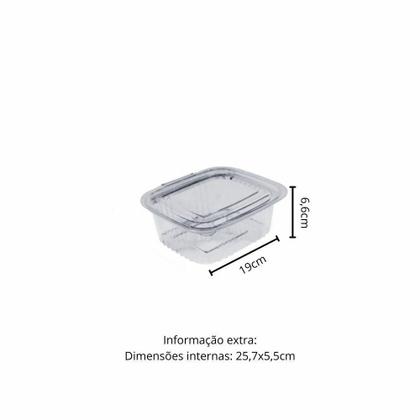 Imagem de Pote 1000ml pet retangular com tampa articulada - ga 94