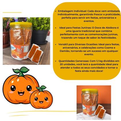 Imagem de Pote 1,1kg c/ 20 un Doce de Abóbora Doce Sonho Festa Junina
