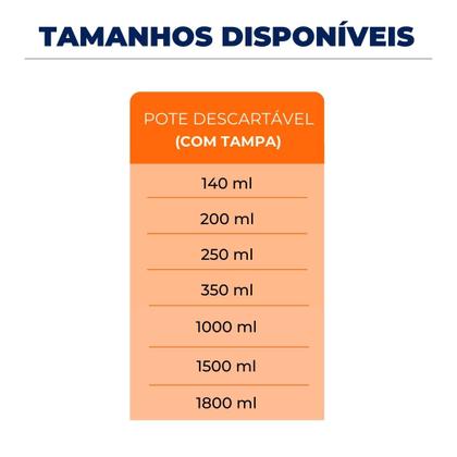 Imagem de Pote 250 Ml + Tampa Com 50 Descartável P/ Molho Sobremesa