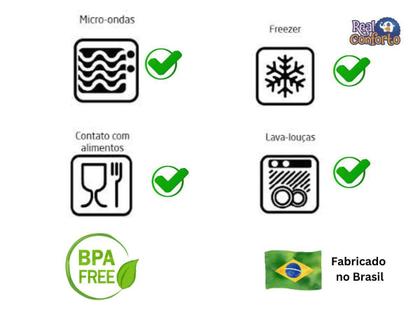 Imagem de Pote 3 Divisórias Multiuso Lanchinho Marmita Trabalho Academia Escolhinha 1L Tampa Freezer Micro-ondas 