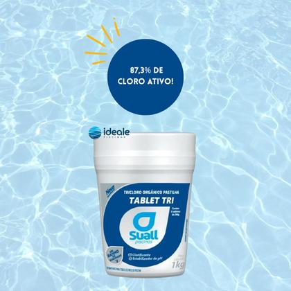 Imagem de Pote 5 Un Pastilhas Tabletes Suall Para Tratamento Piscinas