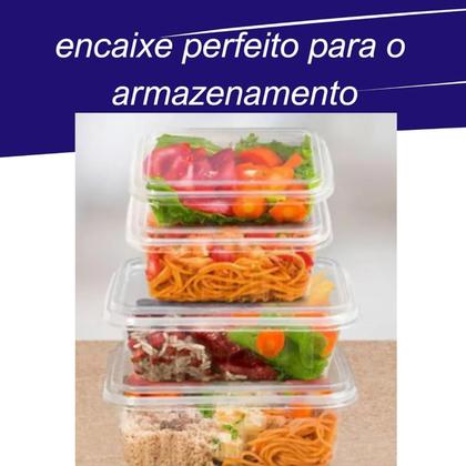 Imagem de Pote 500Ml Descartável Retangular C/50 Marmita Freezer Micro