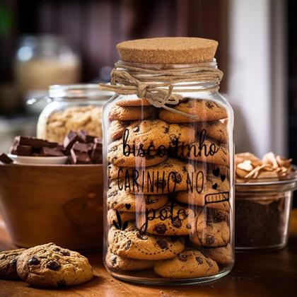 Imagem de Pote 500ml Hermético Vidro Com Tampa De Rolha Para Armazenar Temperos, Biscoitos Ou Usar Em Projetos De Artesanato