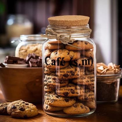 Imagem de Pote 500ml Hermético Vidro Com Tampa De Rolha Para Armazenar Temperos, Biscoitos Ou Usar Em Projetos De Artesanato