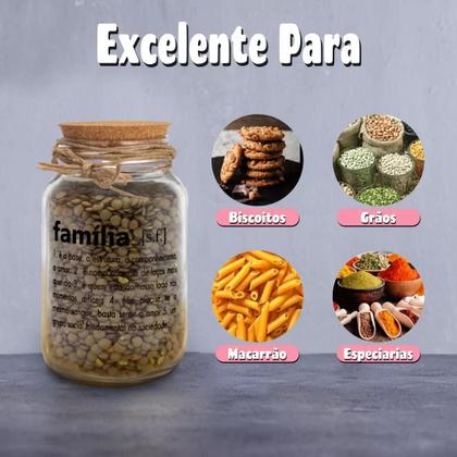Imagem de Pote 500ml Hermético Vidro Com Tampa De Rolha Para Armazenar Temperos, Biscoitos Ou Usar Em Projetos De Artesanato