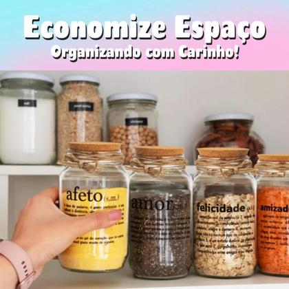 Imagem de Pote 500ml Hermético Vidro Com Tampa De Rolha Para Armazenar Temperos, Biscoitos Ou Usar Em Projetos De Artesanato