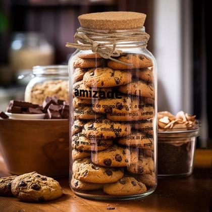 Imagem de Pote 750ml Hermético Vidro Com Tampa De Rolha Para Armazenar Temperos, Biscoitos Ou Usar Em Projetos De Artesanato