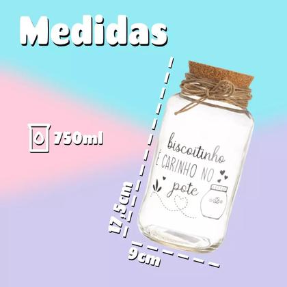 Imagem de Pote 750ml Hermético Vidro Com Tampa De Rolha Para Armazenar Temperos, Biscoitos Ou Usar Em Projetos De Artesanato