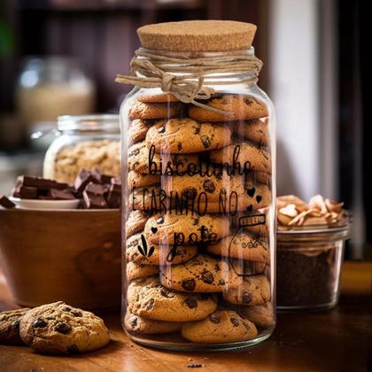 Imagem de Pote 750ml Hermético Vidro Com Tampa De Rolha Para Armazenar Temperos, Biscoitos Ou Usar Em Projetos De Artesanato