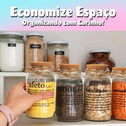 Imagem de Pote 750ml Hermético Vidro Com Tampa De Rolha Para Armazenar Temperos, Biscoitos Ou Usar Em Projetos De Artesanato