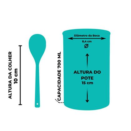 Imagem de Pote Açucareiro Vidro Borossilicato Com Tampa E Colher De Bambu 700ml