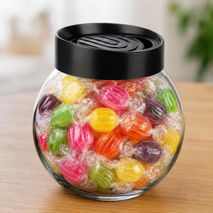 Imagem de Pote Baleiro e Mantimentos de Vidro com Tampa Preta 750ML Casambiente KC-511