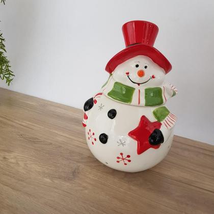 Imagem de Pote cerâmica boneco de neve