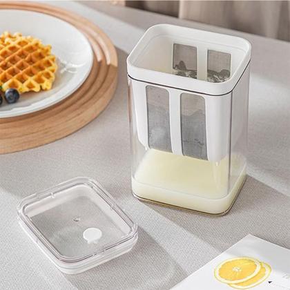 Imagem de Pote Coador de Iogurte Grego Separa Soro do Leite Fermentacao Caseiro Caixa de Armazenamento Removivel Facil Limpeza