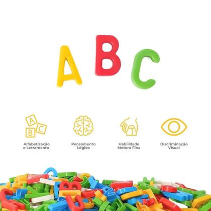 Imagem de Pote Com Letras Alfabeto Coloridos 171 Pçs Formando Palavras Quantidade de peças:171