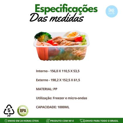 Imagem de Pote Com Tampa De Plastico Transparente 1000ml - 24 Unidades