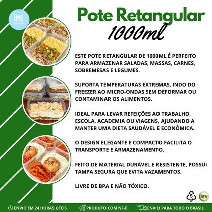 Imagem de Pote Com Tampa De Plastico Transparente 1000ml - 24 Unidades