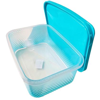 Imagem de Pote com Tampa Vasilha 1,4L Mantimentos Alimentos Potte Premium Freezer Retangular G