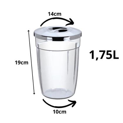 Imagem de Pote Copo Cristal Com Tampa De Rosca 1,75L - Delta Útil