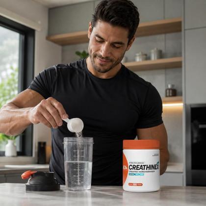 Imagem de Pote Creathinex Monohydrate 300g Creatina Monohidratada Pré Treino Força Ganho de Massa Muscular Pó