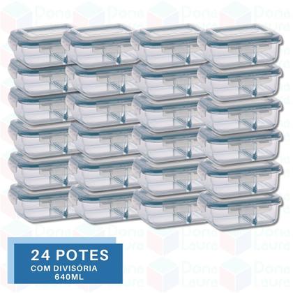 Imagem de Pote de Marmita com Divisória Trava Tampa Microondas - 24 UNI